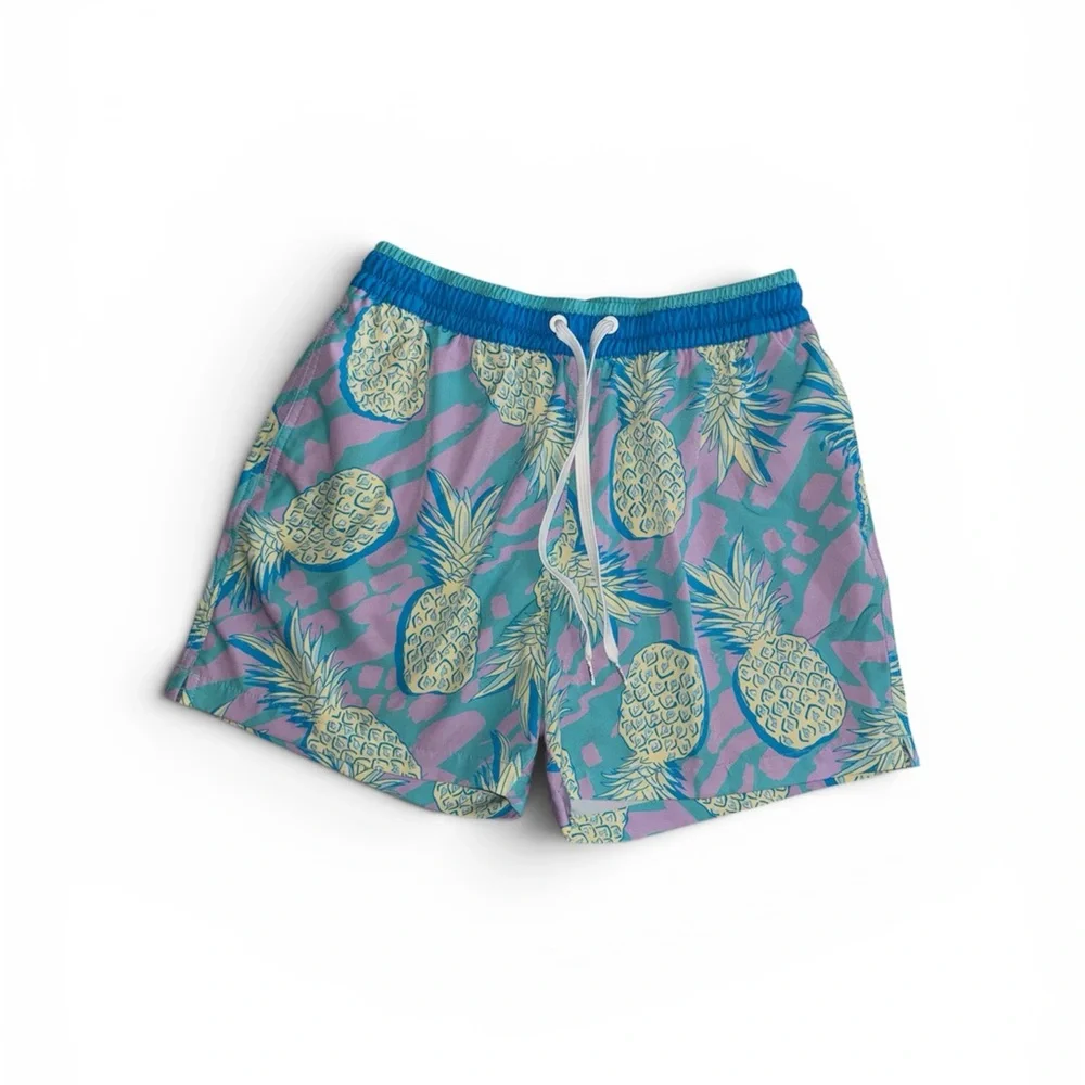 chubbies Pineapple Print Swim Shorts - Aqua Purple